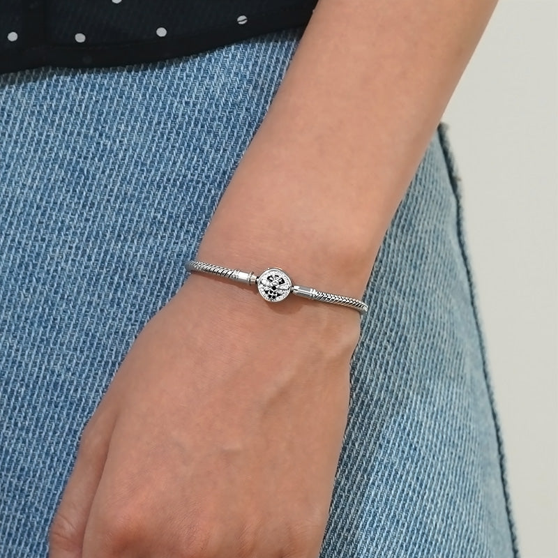 Gnoce Dancing Bee Basic Snake Chain Bracelet Platinum-plated Silver Blend_4