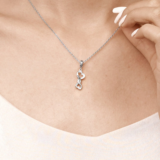 Gnoce Engravable Infinite Love Heart Pendant Dangle Charm_6