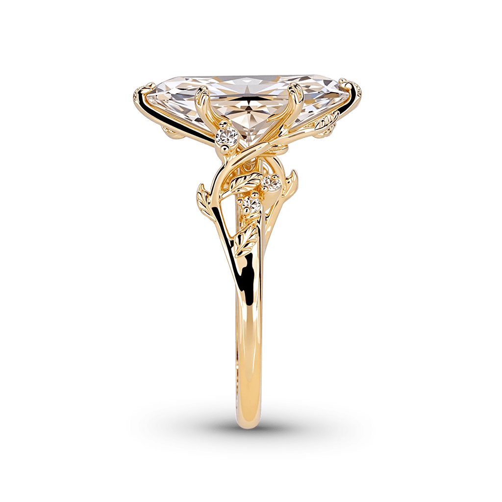 Gnoce Organic Vine Marquise-Cut Moissanite Engagement Ring_5