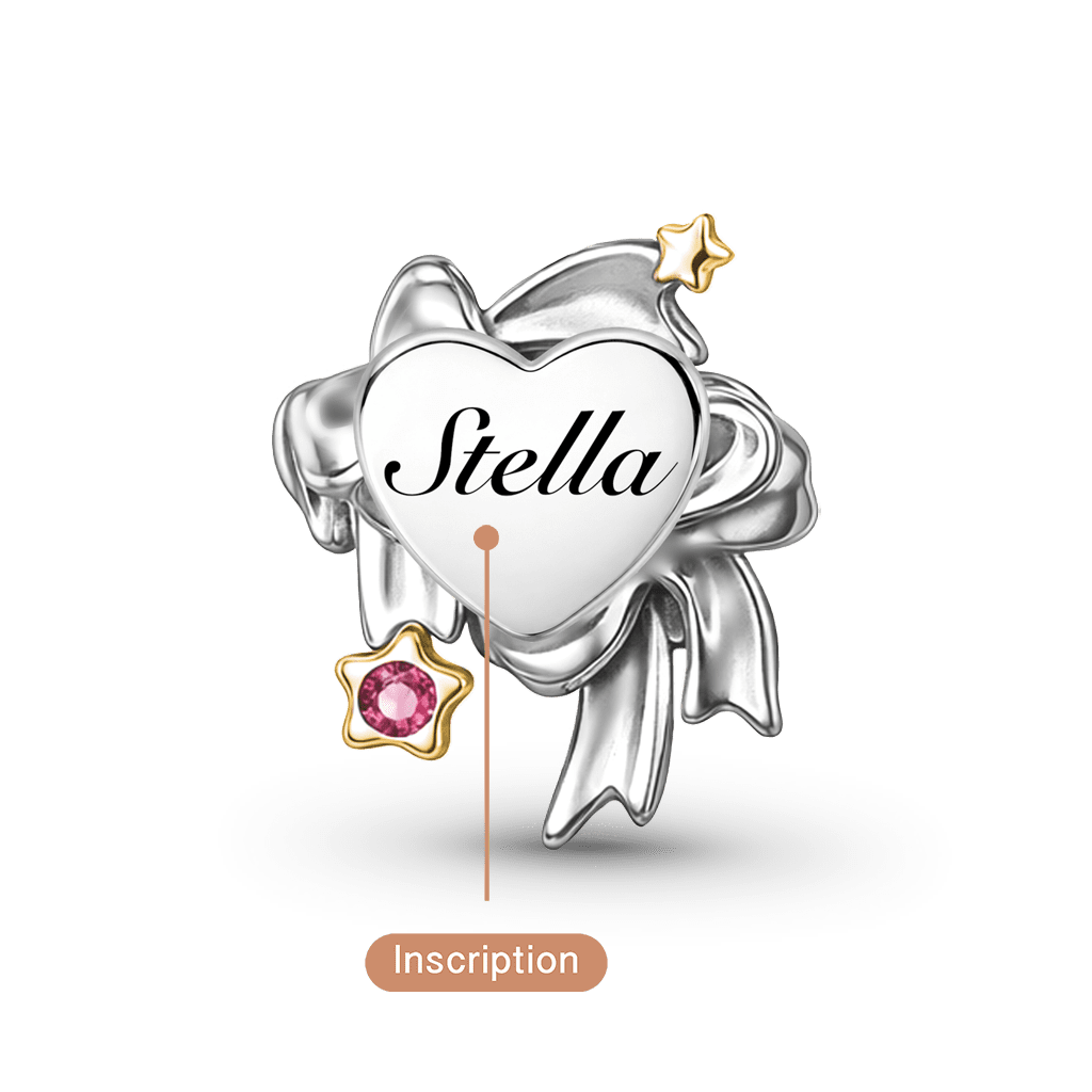 Gnoce Heart Bow Engravable Birthstone Charm_5