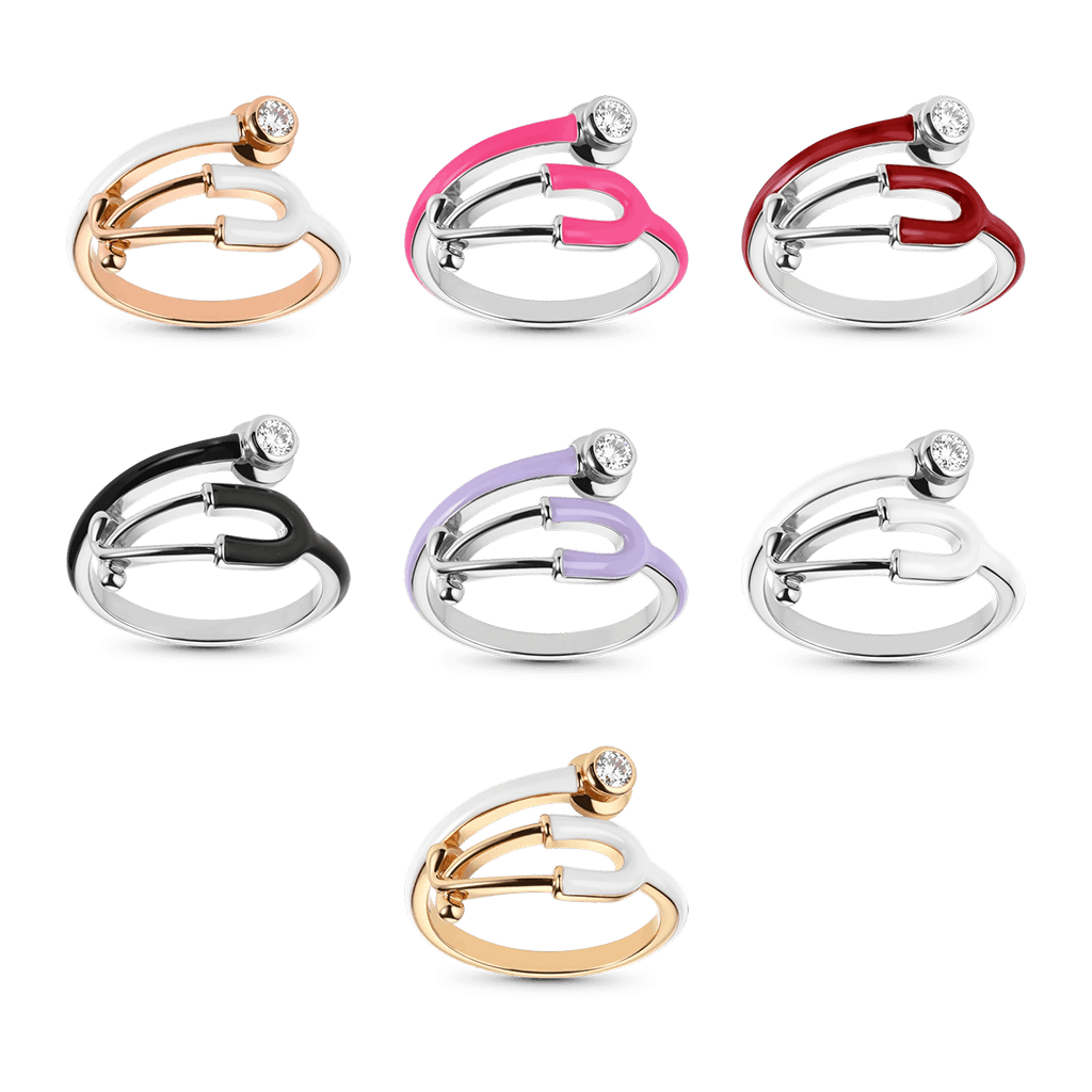 Gnoce Adjustable Stethoscope Enamel Birthstone Ring_4