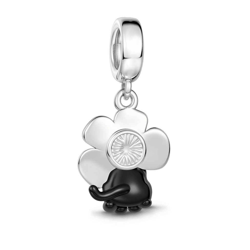 Gnoce Cannibal Flower Black Cat Charm Platinum-plated Silver Blend_5