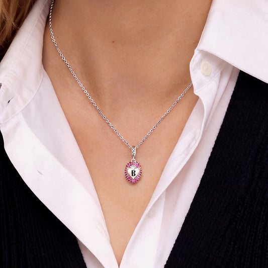 Gnoce Open Mouth Heart Engravable Charm Platinum-plated Silver Blend_2