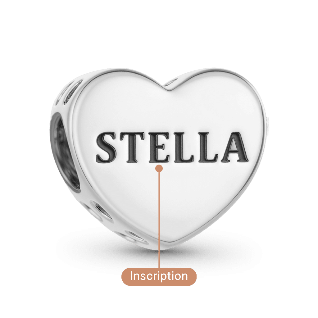 Gnoce Heart Engravable Charm Platinum-plated Silver Blend_5