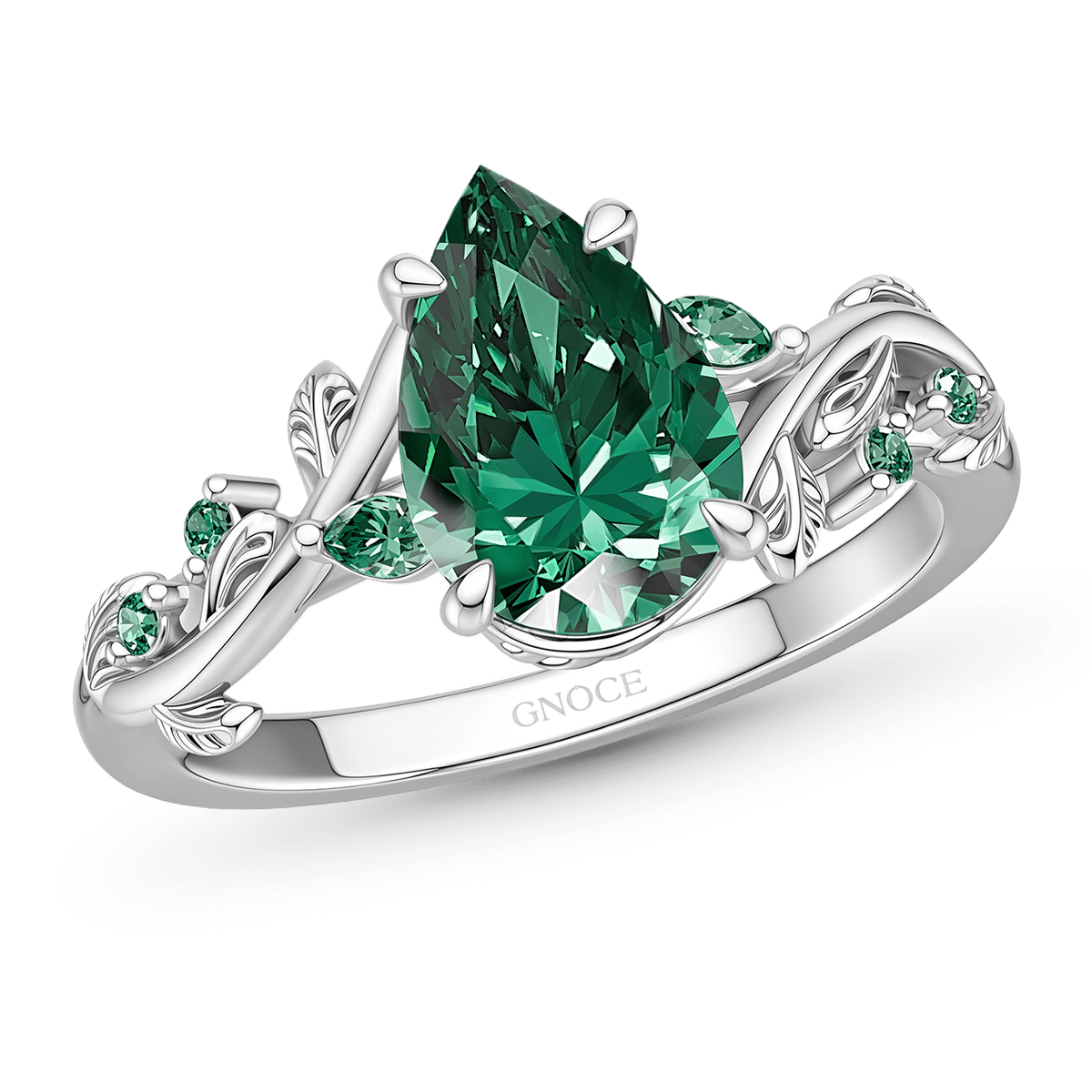 Gnoce Nature-Inspired Twig Pear-cut Engagement Ring_6