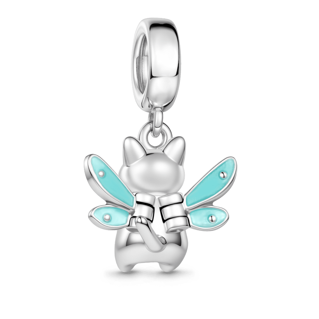Gnoce Fairy Cat Glow-in-the-Dark Charm Platinum-plated Silver Blend_6