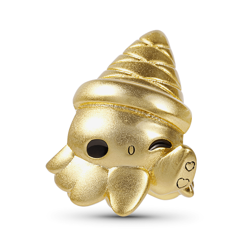 Hermit Crab Charm Bead Sterling Silver 18K Gold Plated_1