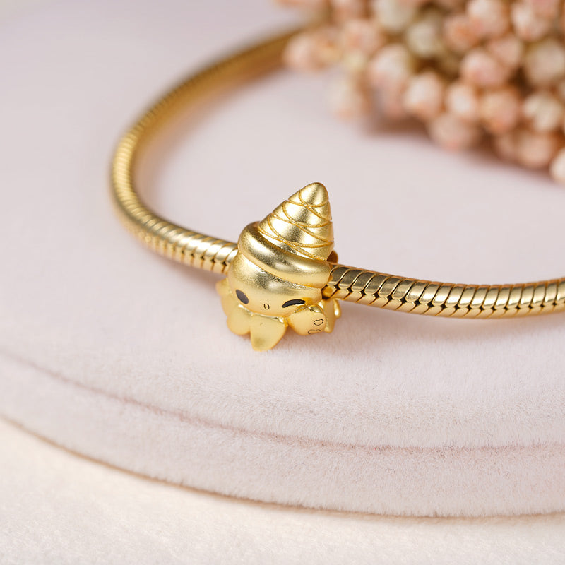 Hermit Crab Charm Bead Sterling Silver 18K Gold Plated_2
