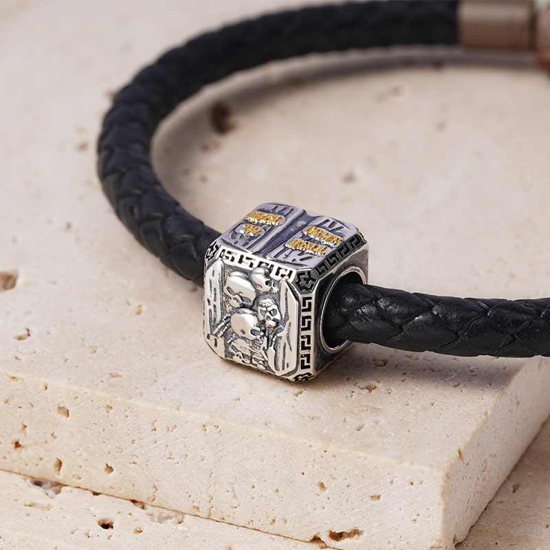 Hell's Gate Charm Sterling Siver 18K Gold Plated fit Men's Bracelet Jewelry Gift for Men_2