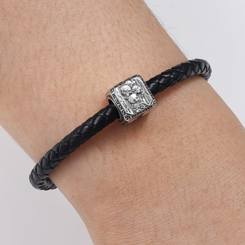 Hell's Gate Charm Sterling Siver 18K Gold Plated fit Men's Bracelet Jewelry Gift for Men_3