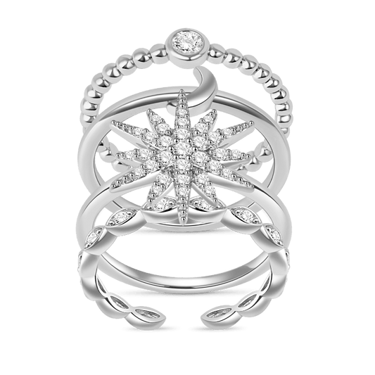 Star Moon Stackable Ring Set 4 Pieces_1