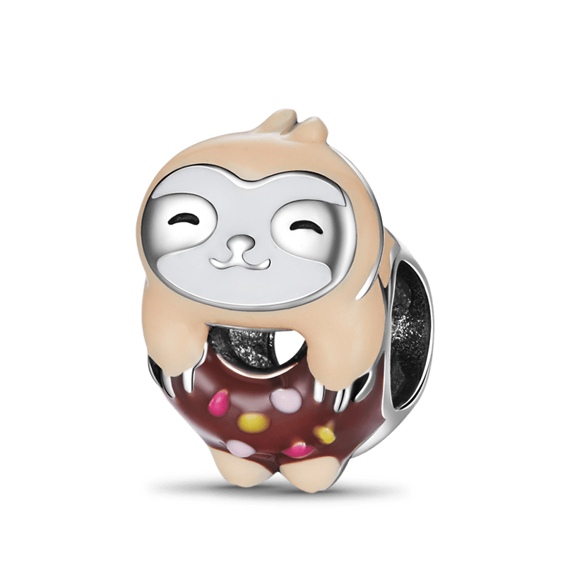 Sloth Donut Charm Bead Sterling Silver_1