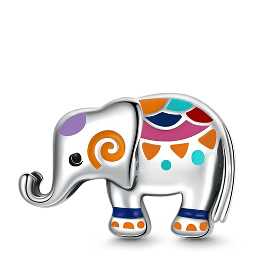 Colorful Elephant Charm Bead Sterling Silver_1