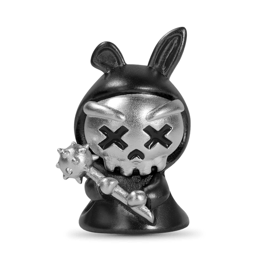 Violent Rabbit Charm Bead Sterling Silver two tone_1