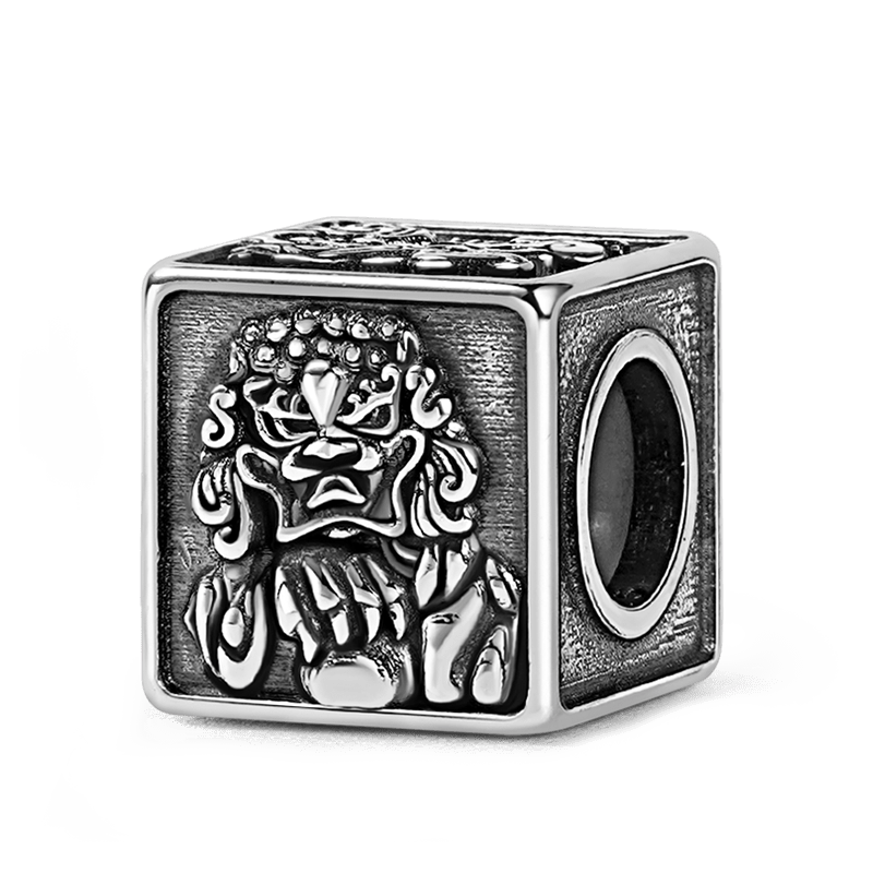 Dancing Lion Men's Charm Bead Sterling Siver 18K Gold Plated fit Men's Bracelet Jewelry for Men_1