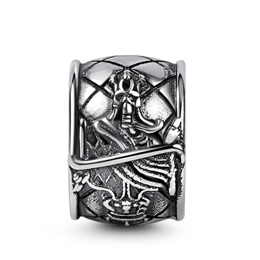 "Luck" Men's Charm Bead Sterling Siver 18K Gold Plated fit Men's Bracelet Jewelry for Men_1