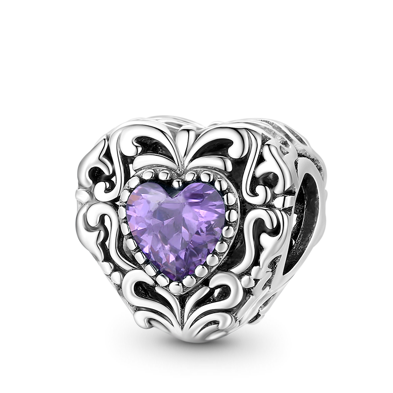 Mysterious Heart Charm Bead 925 Sterling Silver_1