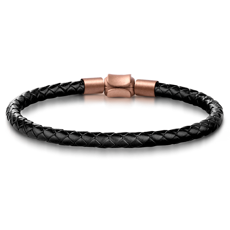 Eagle Men's Vintage Bead S925 Sterling Silver with Gift Copper Black Leather Men's Bracelet Jewelry for Men_3