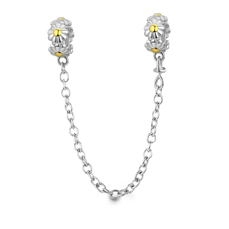 Daisy Wreath Safety Chain 925 Sterling Silver_1