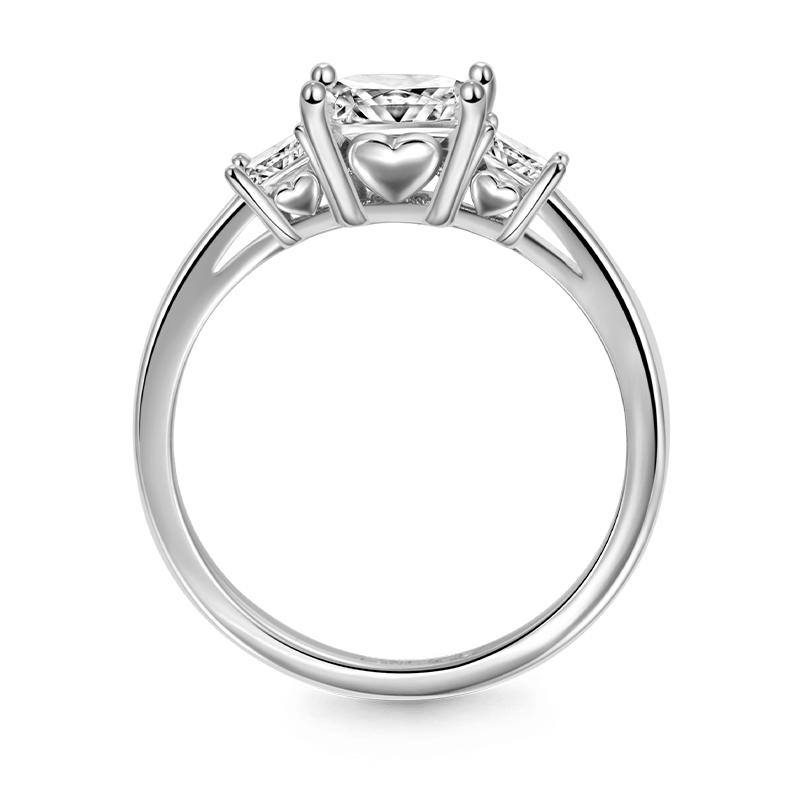 Clear Three-Stone Ring 925 Sterling Silver with Gemstone_4