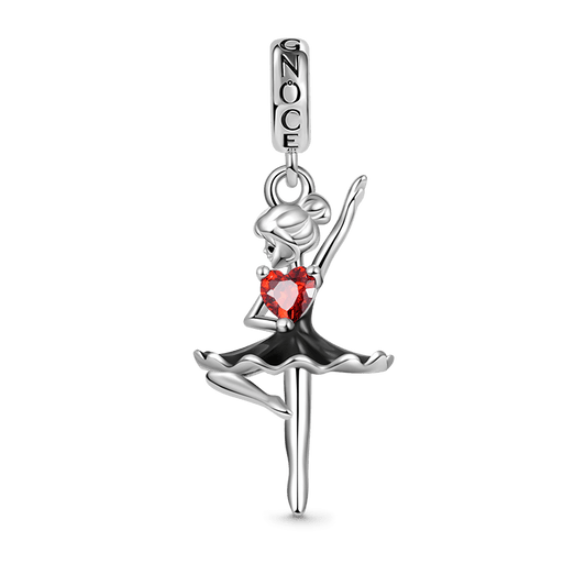 Ballerina Embrace Hearts Gem 925 Sterling Silver Pendant_1