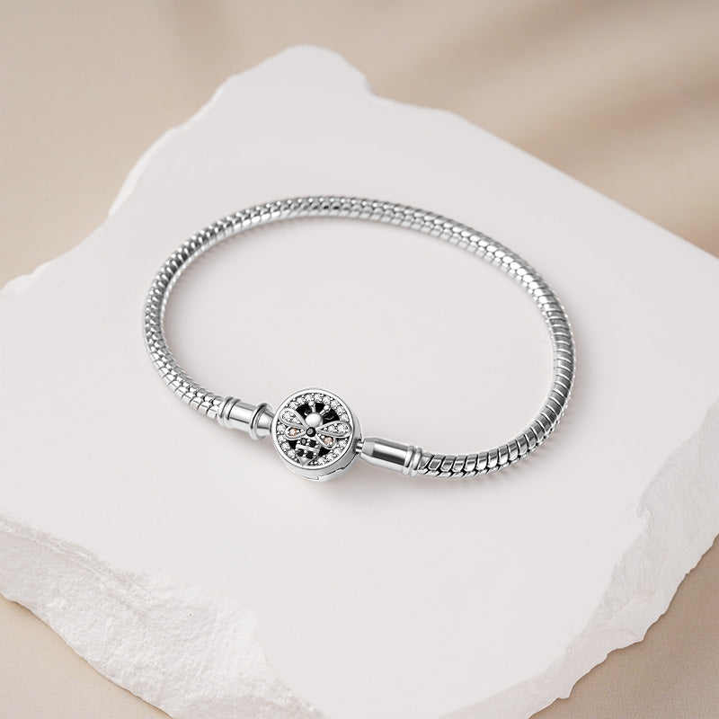 Gnoce Dancing Bee Basic Snake Chain Bracelet Platinum-plated Silver Blend_2