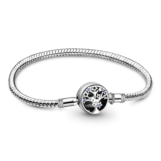Gnoce Tree of Life Snake Chain Bracelet Platinum-plated Silver Blend_1