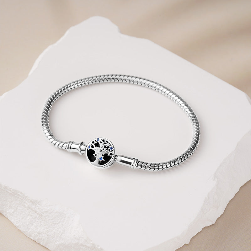 Gnoce Tree of Life Snake Chain Bracelet Platinum-plated Silver Blend_3
