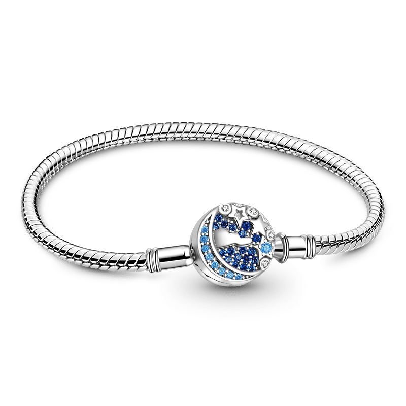 Gnoce Starry Night Basic Snake Chain Bracelet Platinum-plated Silver Blend_1