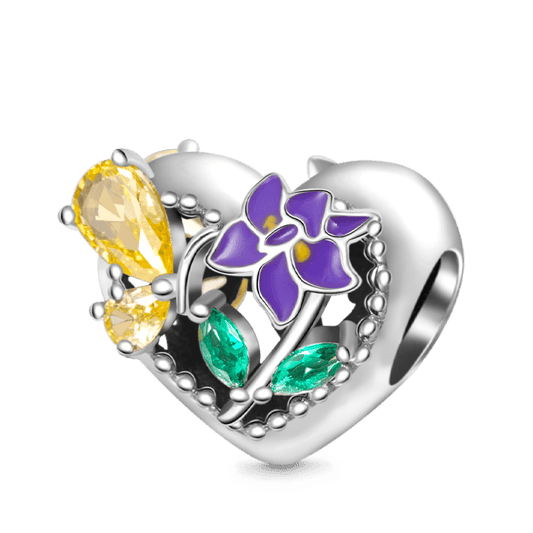 Gnoce Birthstone Flower Hollow Heart Charm_1
