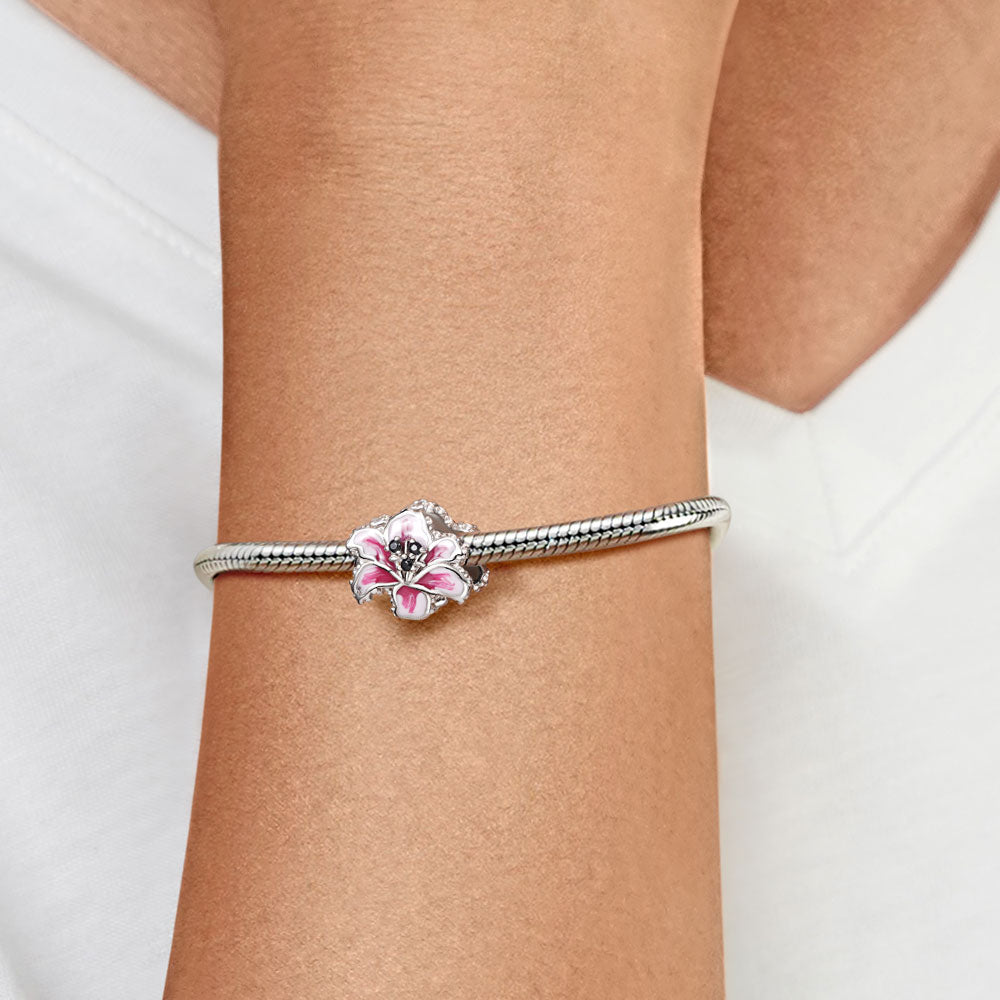 Gnoce Pink Lily Flower Charm_4
