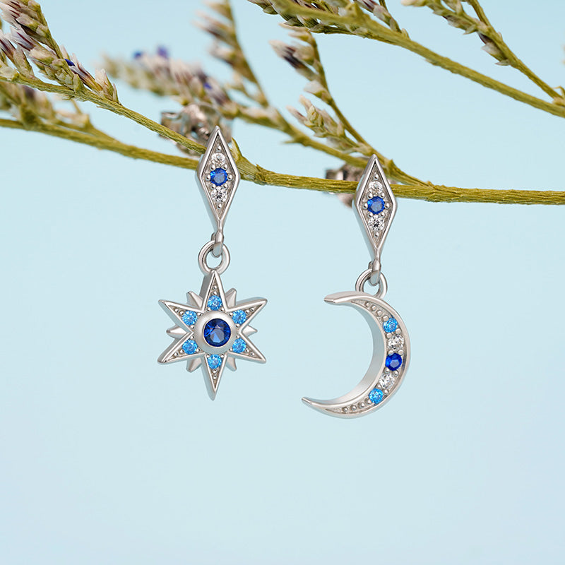 Gnoce Galaxy Moon Star Dangle Earrings_2