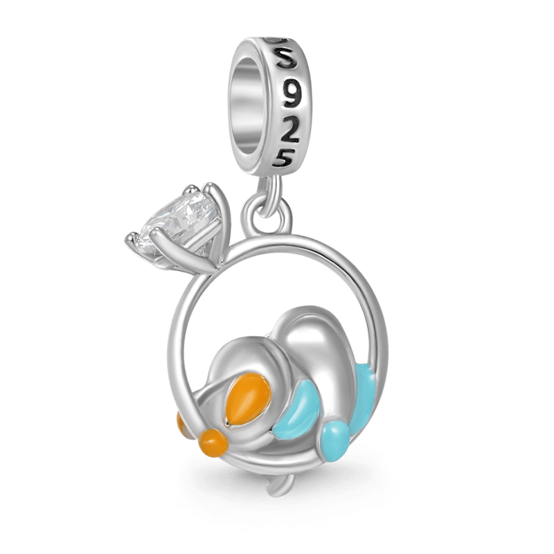 Gnoce Lovebirds Embrace Heart Gem Pendant Dangle Charm_2
