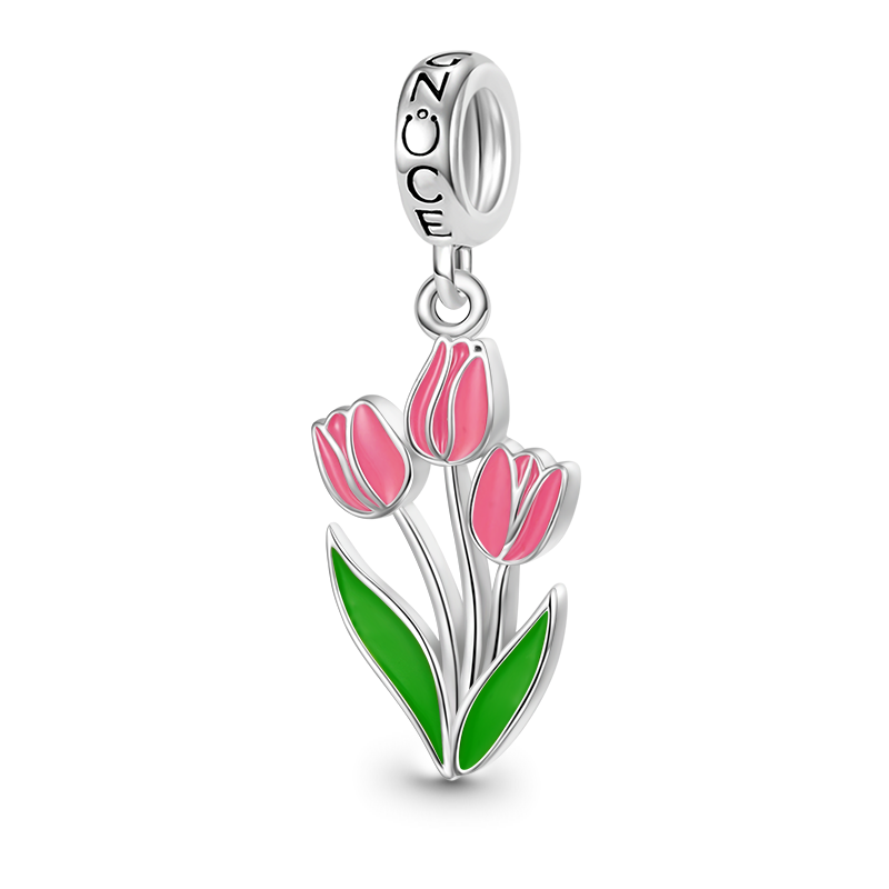Gnoce Blooming Tulip Pendant Dangle Charm_1