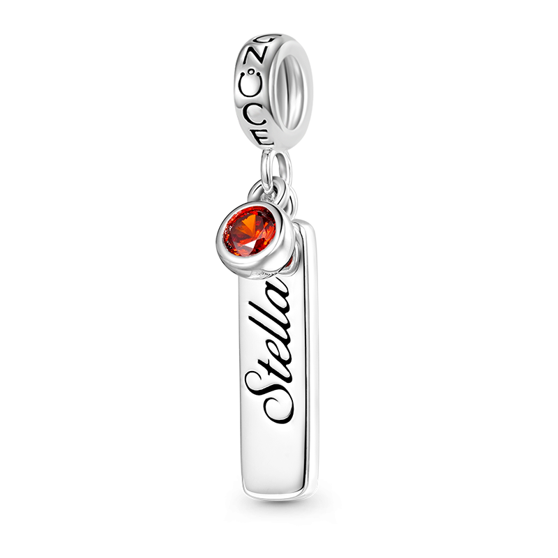 Gnpce Classic Bar Birthstone Engravable Pendant Dangle Charm_2