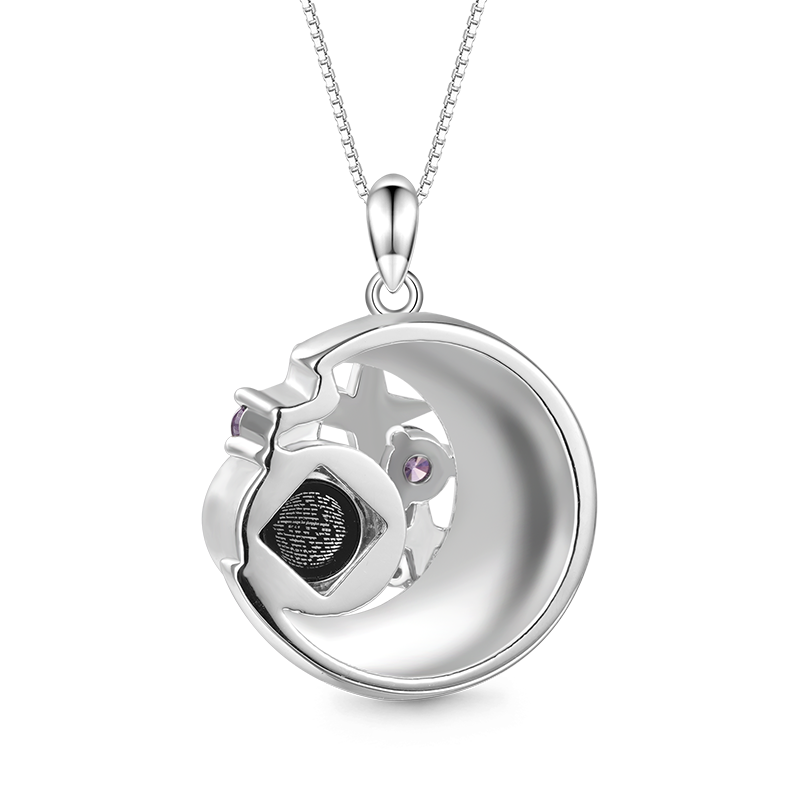 Gnoce Projection "I Love You" Moon&Star Necklace_2
