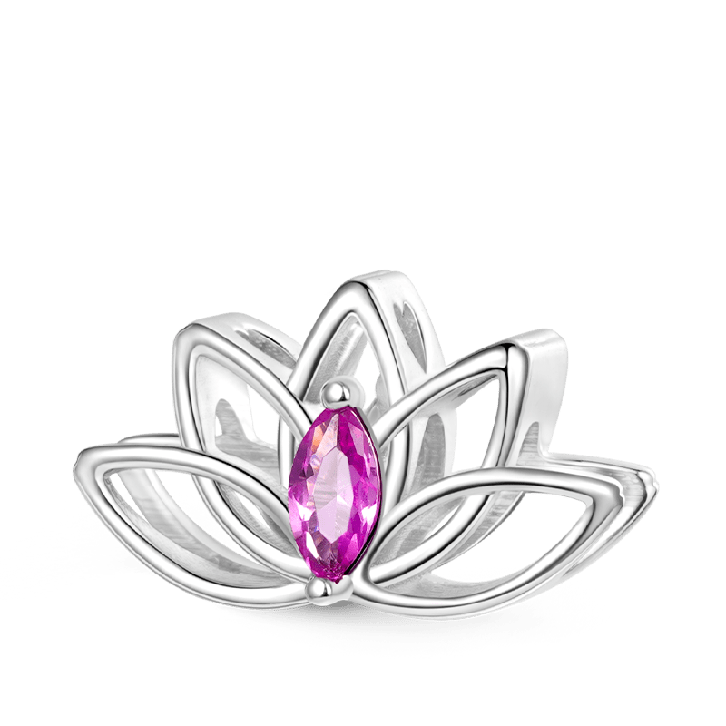 Gnoce Lotus Flower Birthstone Charm_1