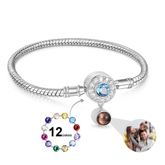 Gnoce Projection Birthstone Basic Snake Chain Bracelet_1