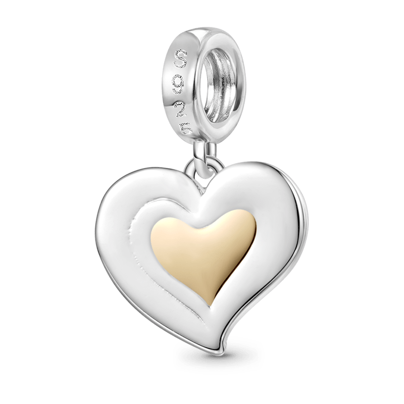 Gnoce Family Love Heart Engravable Pendant Dangle Charm_3