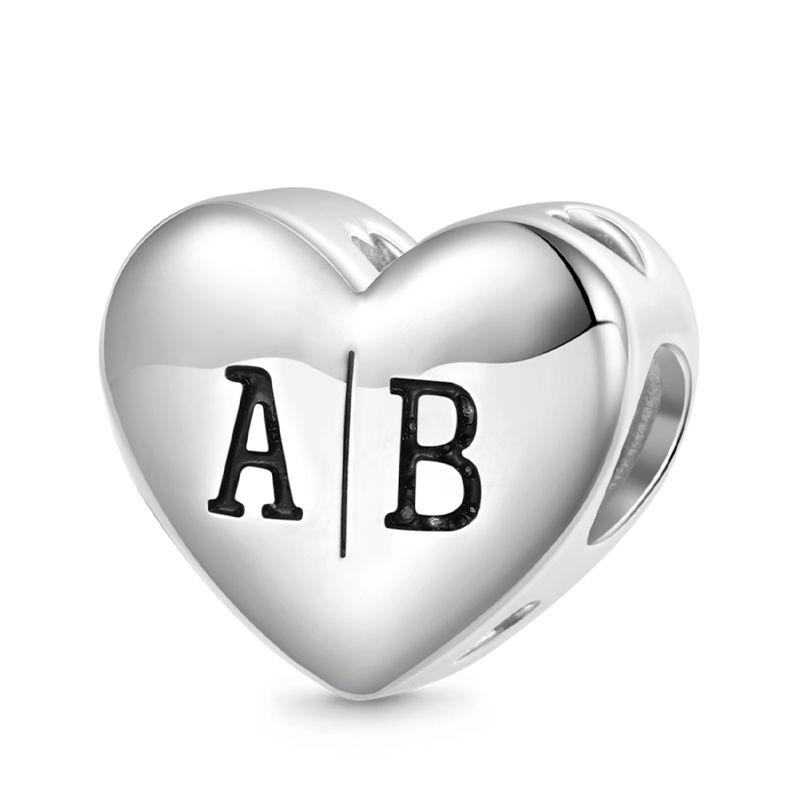 Gnoce Initial Letters Personalized Heart Charm_1