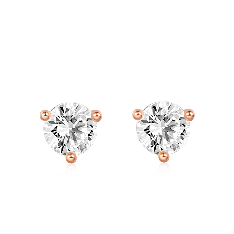 Gnoce Clear Sparkling Stone Stud Earrings_2
