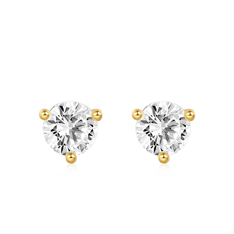 Gnoce Clear Sparkling Stone Stud Earrings_1