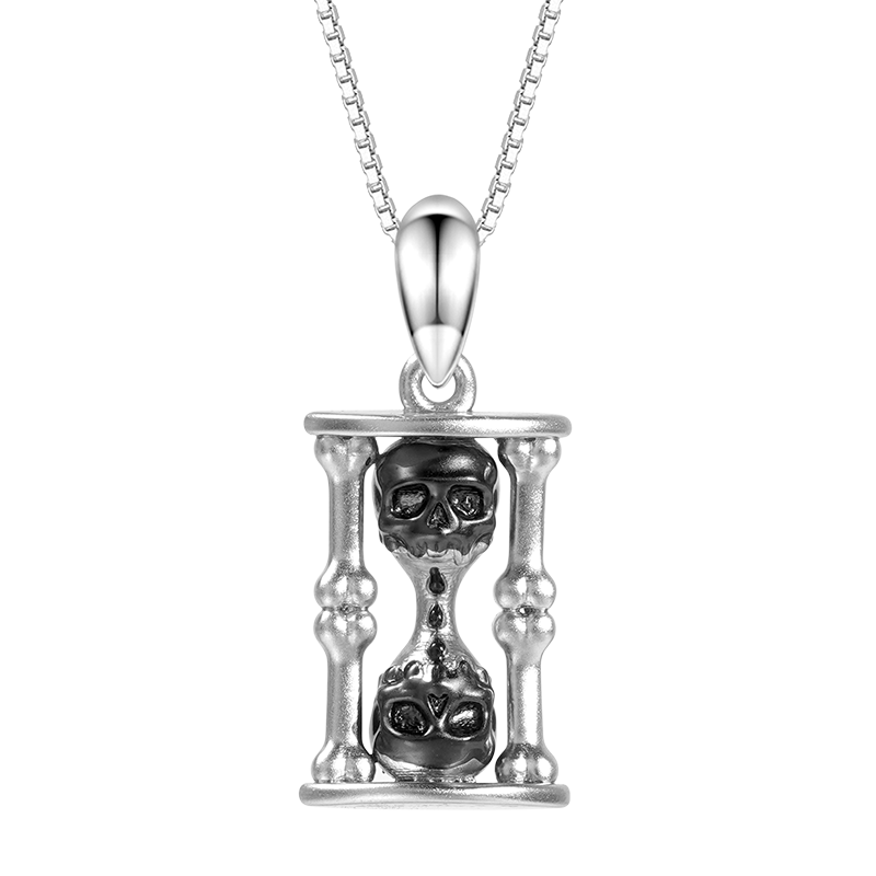 Gnoce Skull Hourglass Necklace_1
