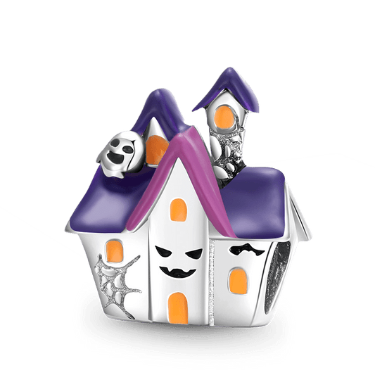 Haunted House Charm Bead Sterling Silver Gift for Halloween_1