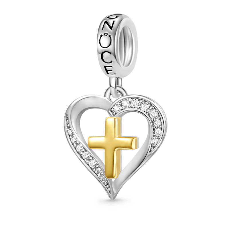 Gnoce Love Heart Cross Pendant Dangle Charm_1