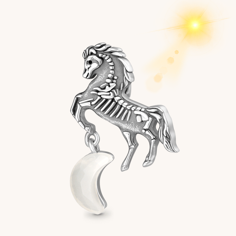 Gnoce Halloween Light Color-changing  Black Skull Horse Charm_1