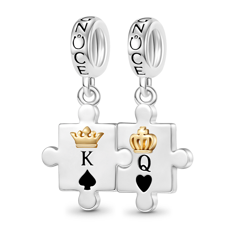 Gnoce Personalized Couple Puzzle Pendant Dangle Charm_1