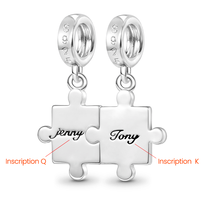 Gnoce Personalized Couple Puzzle Pendant Dangle Charm_2