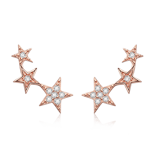 Gnoce 18K Rose Gold Star Stud Earrings_1