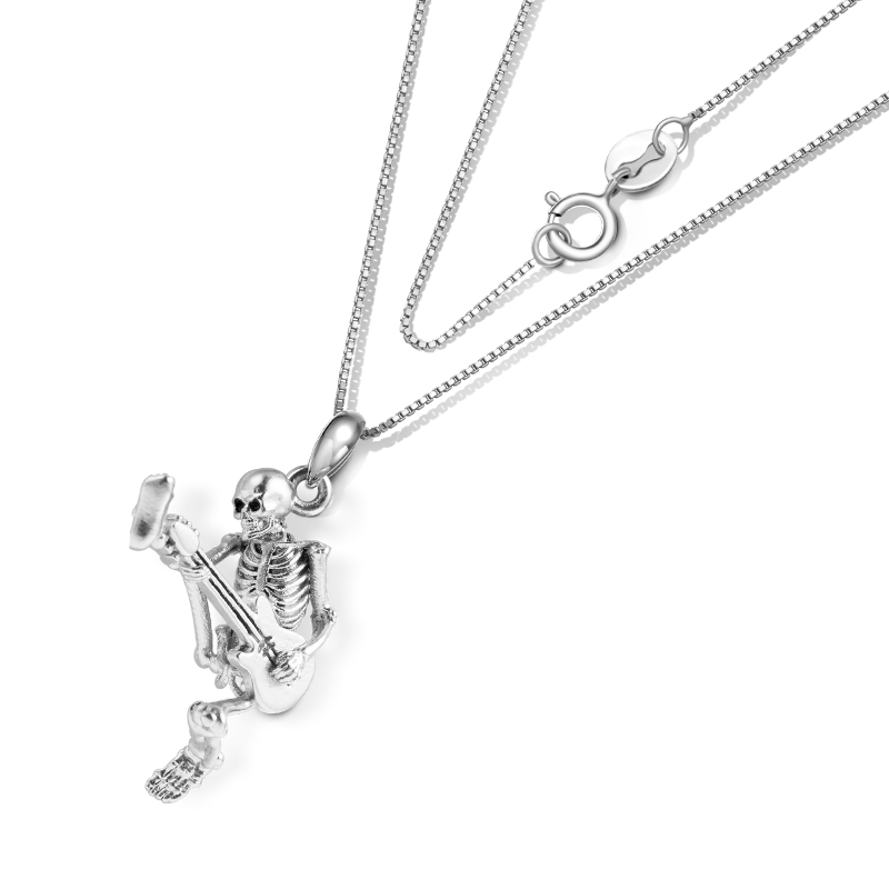 Gnoce Guitar Rock Skull Necklace_2